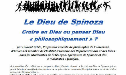 Conférence avec Laurent Bove : Dieu c’est-à-dire la Nature… Une conception bouleversante du divin dans la philosophie de Spinoza